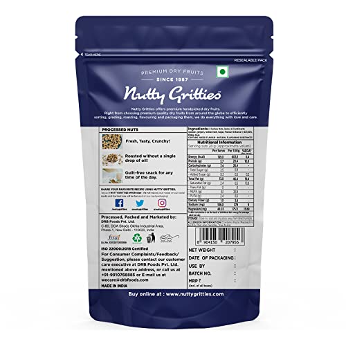 Image of Nutty Gritties Salted Cashews Nuts, Roasted Pepper ((Each Pack 100g) - 200g)