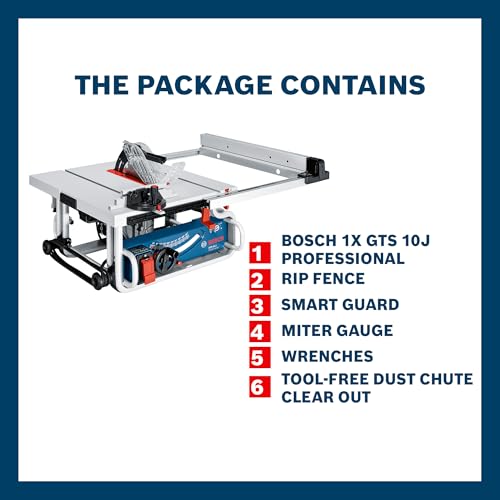 Bosch 10-Inch Portable Jobsite Table Saw GTS1031 with One-Handed Carry Handle