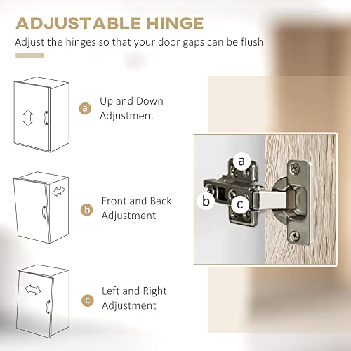HOMCOM Kitchen Cupboard Sideboard Storage Cabinet Unit with Counter Top, Adjustable Shelves, Drawers for Dining Room, Living Room
