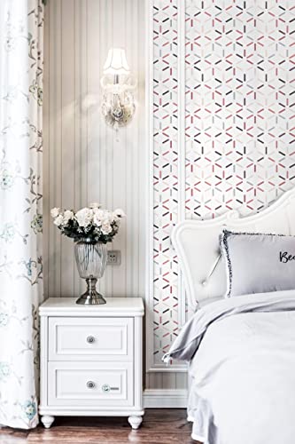 Fiula Geometric Wallpaper Peel And Stick Wallpaper 15.5"X118" Hexagon Removable Wallpaper Modern Wallpaper Living Room Bedroom Multicolor Oval Short Stick Wallpaper Backsplash Walls Cabinet #TOP6