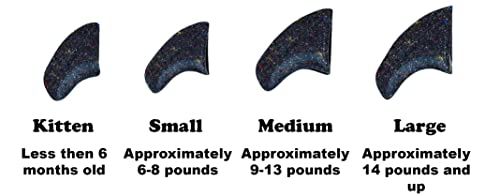 Purrdy Paws 40 Pack Soft Nail Caps for Cat Claws Black Holographic Glitter (Large)