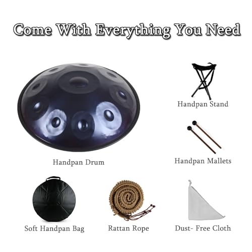 Handpan Drum 22 pulgadas 10 Notas Azul miniatura 3