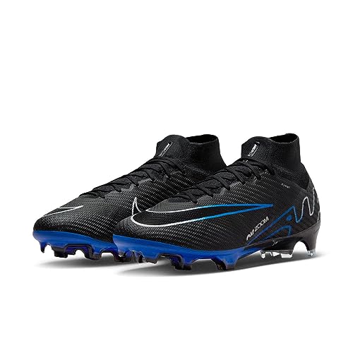 NIKE Men's Soccer High, Black Chrome Hyper Royal, 8.52