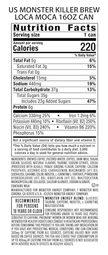 Monster Energy Killer Brew Loca Moca, 15 Fl Oz