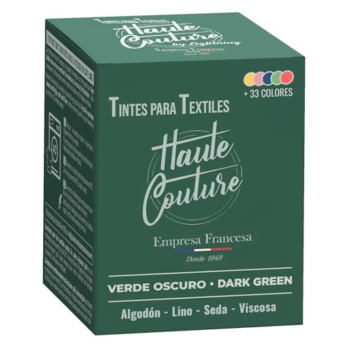 Haute Couture   Tinte para Ropa y Textil Verde   Verde Oscuro   350g   Tinte Textil Todo en uno   Listo Para Teñir Ropa y Tejidos