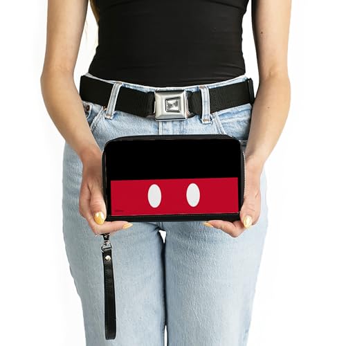 Buckle-Down Women's PU Zip Around Wallet Rectangle-Mickey Mouse, 7.5"x4.5"3