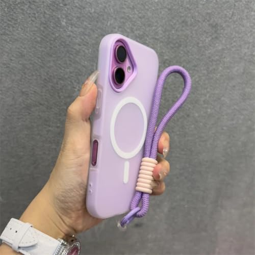 Coque iPhone 16 Plus violette magnétique transparente souple mate 3 en 1