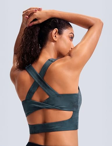 Image of Sports Bras for Women Criss-Cross Back Padded Workout Tank Tops Medium Support Crop Tops for Women