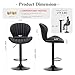 COLAMY Bar Stools Set of 4, Modern Swivel Bar Chairs, Adjustable Faux Leather Upholstered Barstools Counter Height with High Backrest for Bar, Kitchen Island, Dining Room, Black