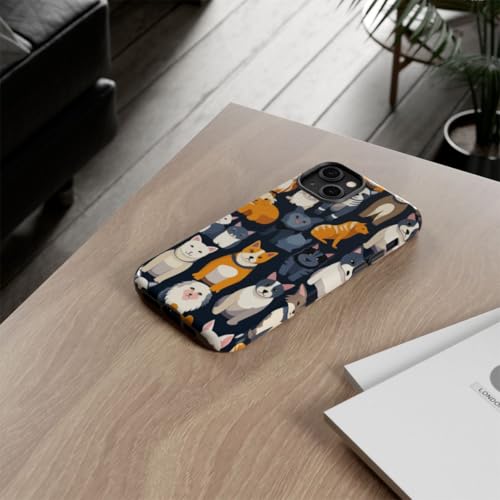 Coque rigide iPhone 14 Plus chat chien - Évite les rayures avec éclat - 4