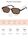 SOJOS Trendy Rectangle Polarized Sunglasses Womens Mens, Small Retro Fashion Thin Slim Square Sunnies SJ2610, Dark Brown Tortoise/Cold Brown