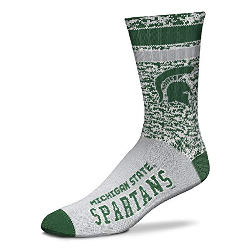 NCAA Retro Deuce Crew Socks - Medium & Large (Large (Fits Sizes 10-13), Michigan State Spartans)