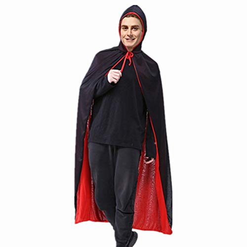 1 Bolsa De Abóbora Com Capuz Capa De Ceifador De Vampiro Adulto Capa Vermelha e Preta Com Capuz Traj