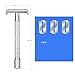 Double Edge Safety Razor for Unisex, 3 Platinum Coated Double Edge Blade Refills Safety Razo, Women Men's Razor with a Delicate Box,