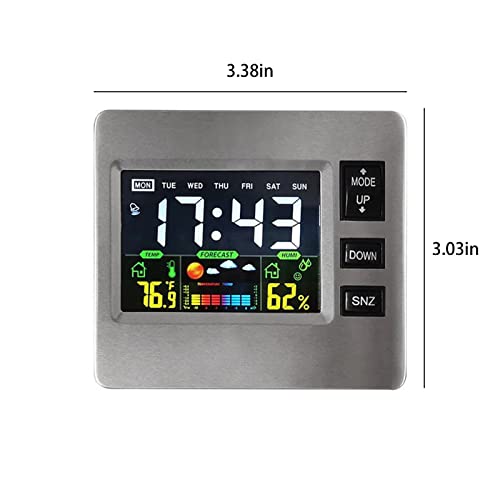 Bzdzmqm Digital Alarm Clock With Lcd Weather Color Screen Display, Temperature Humidity Screen Multifunctional Clock Snooze Alarm Electronic Time Management Reminder #TOP7