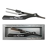 Feather - Nape and Body Razor - Designed for Trimming, Cutting, Thinning, Shaving Neckline, Facial Detail Work, Bikini Areas & Dermaplaning Use - Ergonomic Handle - Made in Japan