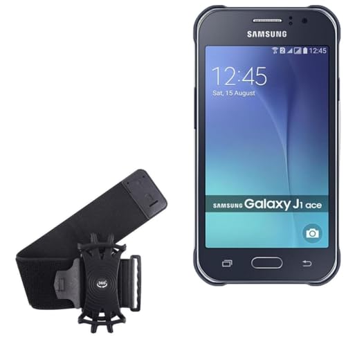 BoxWave Holster Compatible with Samsung Galaxy J1 Ace - ActiveStretch Sport Armband, Adjustable Armband for Workout and Running - Jet Black