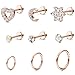 Milacolato 9 Pcs en Acier Inoxydable Helix Cartilage Tragus Stud Boucles d'oreilles Créoles pour Les Femmes Grils CZ Barbell Piercing Boucles d'oreilles Stud Piercing Bijoux