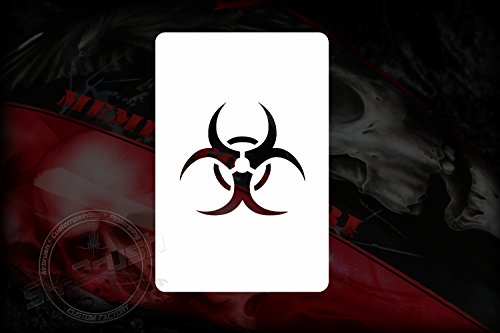 Herterich Products Airbrush Schablone für Biohazard Biologische Gefährdung | Tattoo und Graffiti Stencil Vorlage | Präzises Design | Wiederverwendbar und Lösemittelresistent
