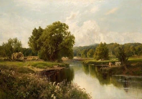 Tableaux peinture sur toile rivière Dart John Clayton 60x90cm
