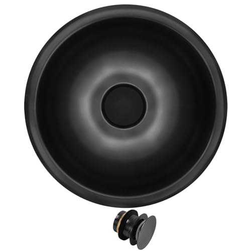 Image of Black RV Kitchen Sink,13 inch x 13 inch Stainless Steel Bar Sink,13 Inch Small Kitchen Sinks with Oval Features for Bathroom,Outdoor,RV and Bar, Included with Kitchen Sinks Drain Assembly