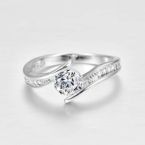 925 Sterling Silver Plated Cubic Zirconia Bypass Band Wedding Ring for Women3