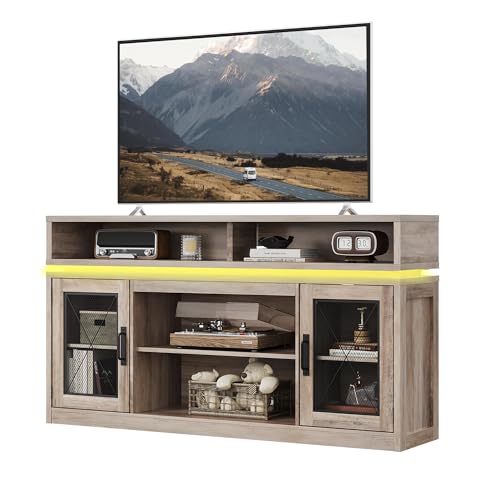 WLIVE Farmhouse TV Stand for TVs Up to 65 Inches,
