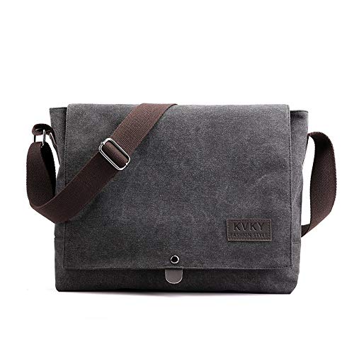 Sac à bandoulière homme en toile noire pour transporter vos affaires de cours