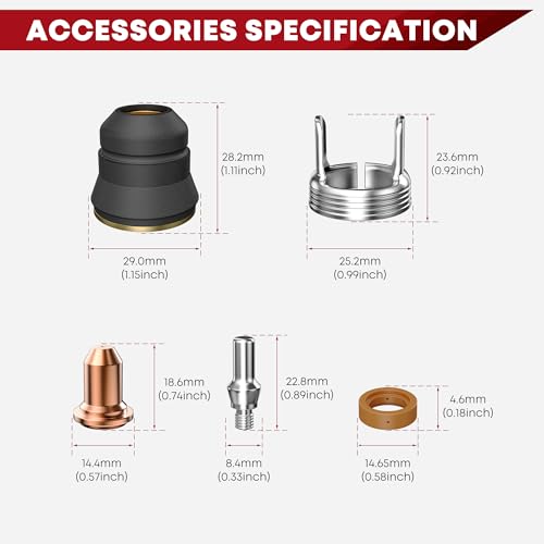Image of SILATU 23Pcs IPT60 Plasma Cutter Torch Consumables, .030'' /.045'' Cutting Torch Kit Plasma Cutter Accessories for Blowback Pilot Arc Plasma Cutter STC850P MAX, STC650P MAX, CUT55 NHF, CUT65DS