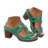 Green Orthopedic Block Heel Sandals For Women 2026,Arch...