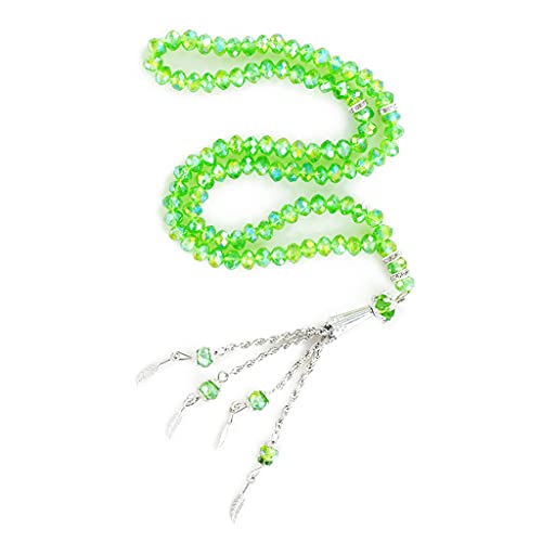 PHILSP Chapelet de prière musulmane Tasbih 99 perles - Chapelet de prière islamique en cristal - Cérémonie de culte religieuse Aïd Ramadan - Cadeau de prière 2 Cover