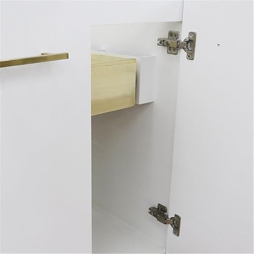 Miniatura 11 de Tivoli - Lavabo redondo individual de madera maciza de 25 pulgadas en piedra de granito blancogris