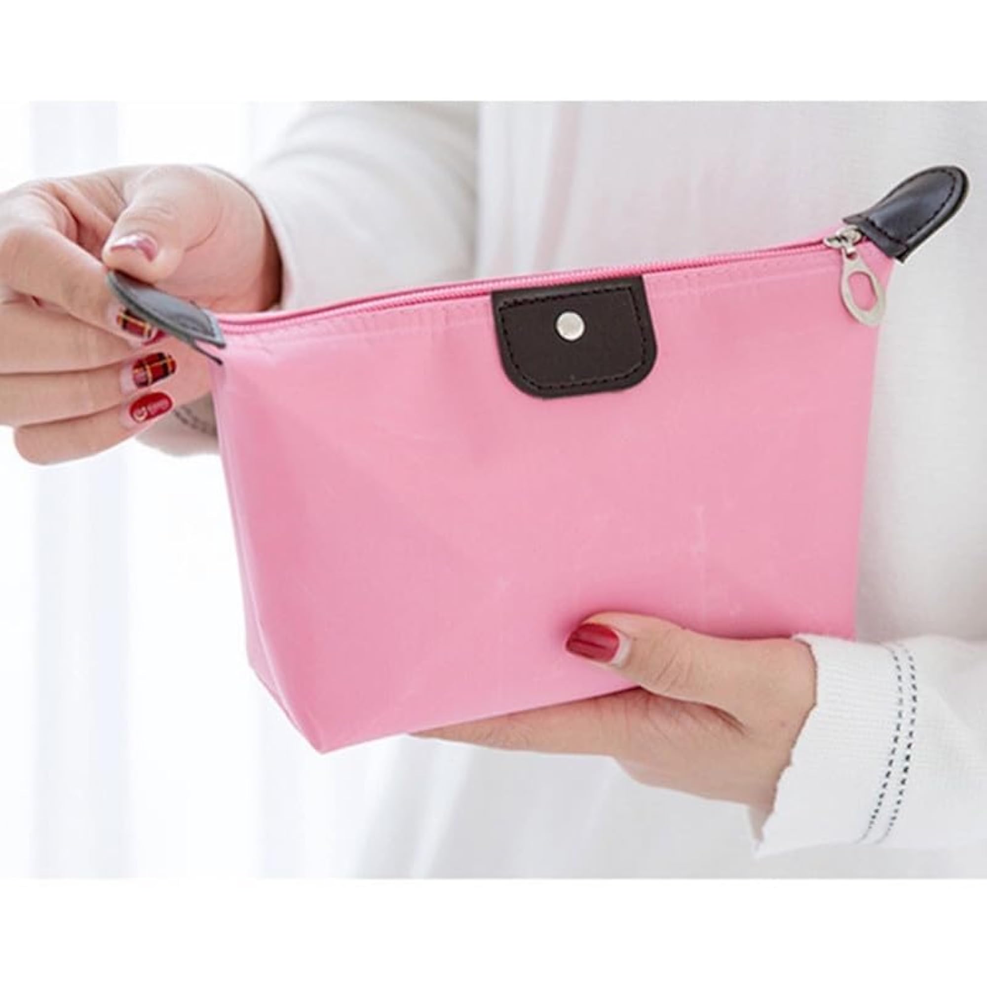 Folding Makeup Pouch for Travel with Zipper