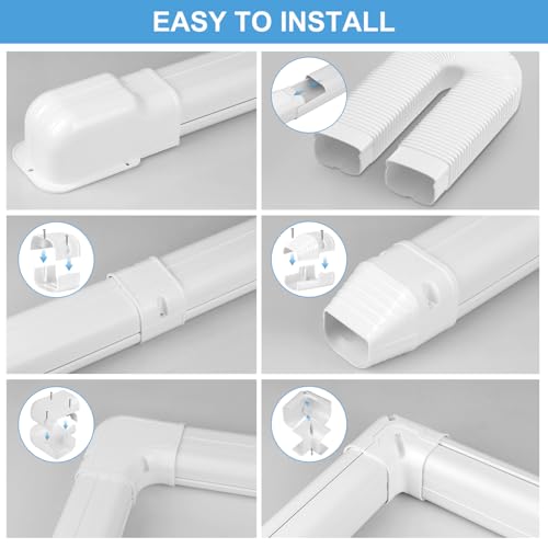 Image of Mini Split Line Set Cover: 3 Inch 15.5Ft DIY Decorative Outdoor PVC Tubing Cover Kit for Mini Split, Air Conditioner, Central AC and Heat Pumps
