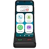 SPC Zeus 2 Pro – Senior smartphone compatible with app management and location remote | Easy Mode, physical buttons, XXL icons | 6.1” display, dual camera, 128GB | Charging base, SOS button