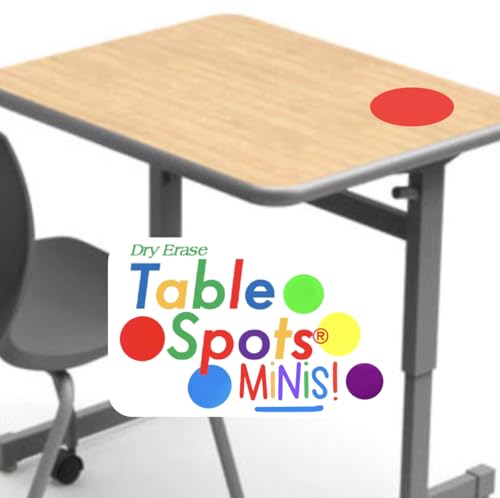 Table Spots Minis, Small Dry Erase Circles for Teachers, Classroom Organization Management w/CompleteErase Technology, 10 Pack, Labels, Reusable 6" Premium Vinyl Student Desk Labels, Learning Centers