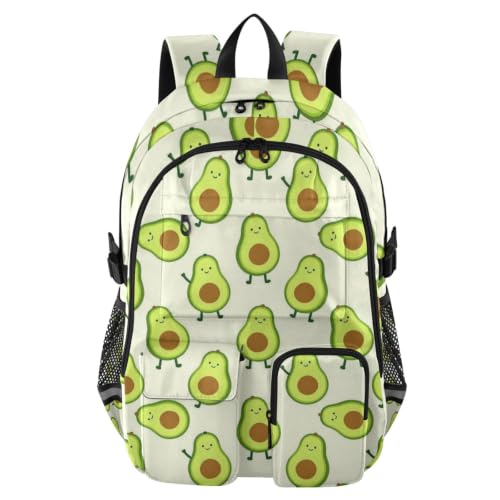 Mochila escolar de aguacate animado para niños y adolescentes
