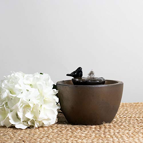 Foreside Home & Garden Bronze Bird On Leaf Indoor Water Fountain With Pump #TOP3