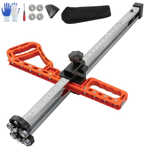 Novastry 5/8" Foldable Drywall Cutter with Dual Bearing System, 0.6"–24" Adjustable Sheetrock Cutting Tool with Carrying Bag & 10 Blades, Precision Sheetrock Cutter for 1/4", 3/8", 1/2" & 5/8" Boards