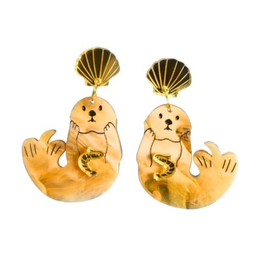 Sea Otter Shrimp Earrings ���b�R �G�r �s�A�X �Z�b�g �I�[�X�g�����A �����{����