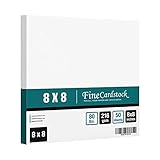 8' x 8' Square Cardstock | 80lb Cover White Thick Card Stock Paper - Smooth Finish | For Scrapbooking, Arts and Crafts, Wedding Invitations, Business Cards | 50 Cards Per Pack