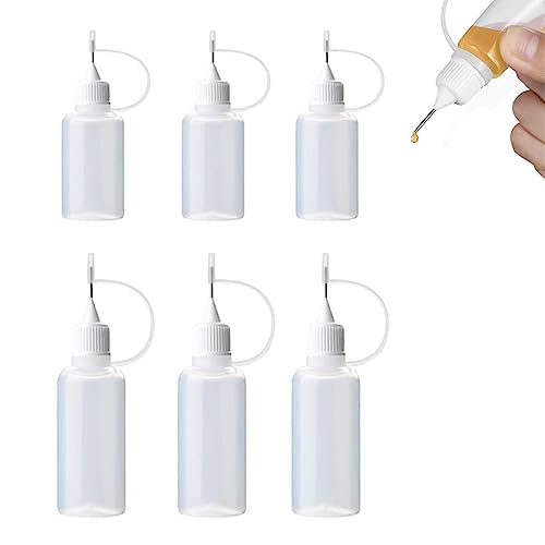 ASYKNM 6pcs Flacon Pipette, Flacons Plastique, Bouteille Plastique, Flacon Souple, Bouteille De Colle Vide, Bouteille De Précision, pour colle lubrifiant...