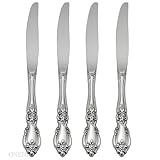 Oneida Louisiana Fine Flatware Dinner Knives, Set of 4, 18/10 Stainless Steel