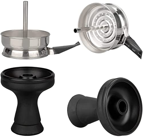 HOOWA Lot de bols à tabac en silicone avec écran de gestion de la chaleur pour fumer des narguilés - Remplacement facile du charbon de bois - Nettoyage rapide (ensemble de narguilé) Cover