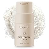 LE GUSHE Rice Face Wash Powder Cleanser for Gentle Skin Exfoliation, Korean Skincare Enzyme Powder Face Wash, Foamy Rice Exfoliator for Skin, 40g