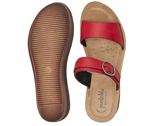 Image of puntoblu Cushion Comfort Designer Platform Heels for Women | Comfortable Padded Footbed | Anti-Skid & Durable Wedge Heel Slippers for Girls | Ideal for Casual, Party & Ethnic Wear