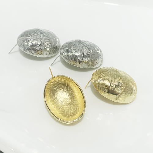 Chunky Gold/Silver Hoop Earrings for Women, Tear Drop Earrings Jewelry Statement Stud Hypoallergenic Gold Plated Earring Fashion Jewelry(Gold B) by Angyape - Used condition - Image 4