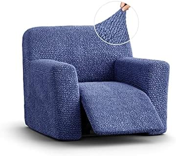 L Shape Corner Sofa Cover 1 2 3 Seater Slip Cover for Sofa and Armchair Stretch Elastic Fabric Protector (Charcoal, Recliner Chair)