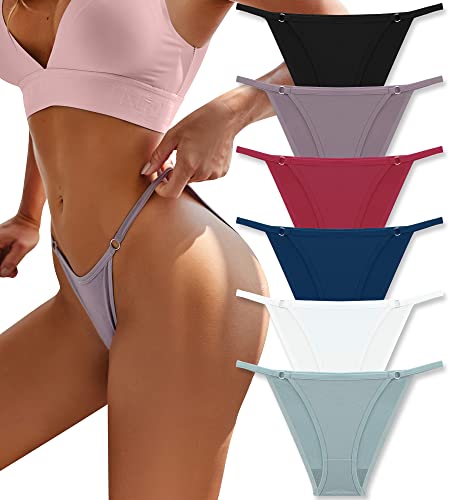 Baumwoll Unterwäsche Damen Strecken Unterhosen Unsichtbar Hipster O-Ring Frauen Slips Mehrpack 6er Pack Cover