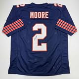 Autographed/Signed D.J. DJ Moore Chicago Retro Blue Football Jersey Beckett JSA COA
